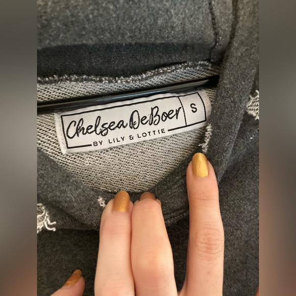 Chelsea DeBoer - Distressed Pull-Over - Hoodie - Grey - Size: Small - Picture 9 of 10